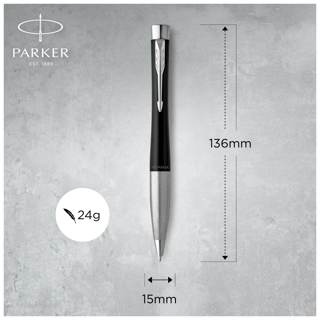 Ручка кулькова Parker URBAN 17 Muted Black CT BP (30 135) - зображення 3