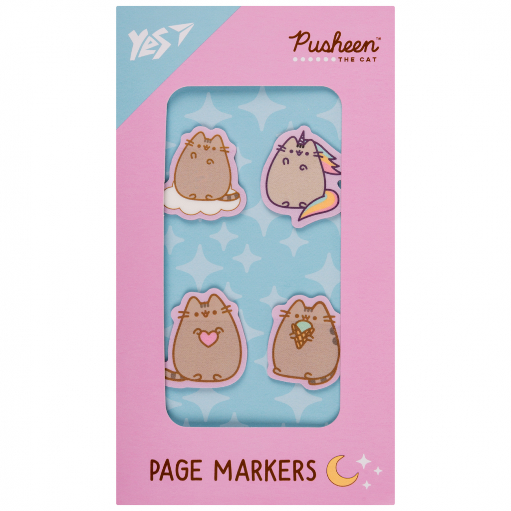 Стікер-закладка Yes Pusheen пластик 80 шт (4х20) (170419) - зображення 1
