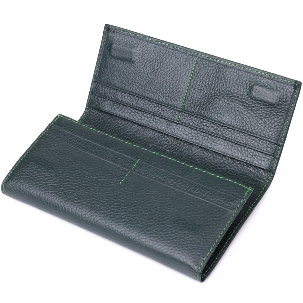 Гаманець ST Leather З натуральної шкіри Зелений (23099) - зображення 5