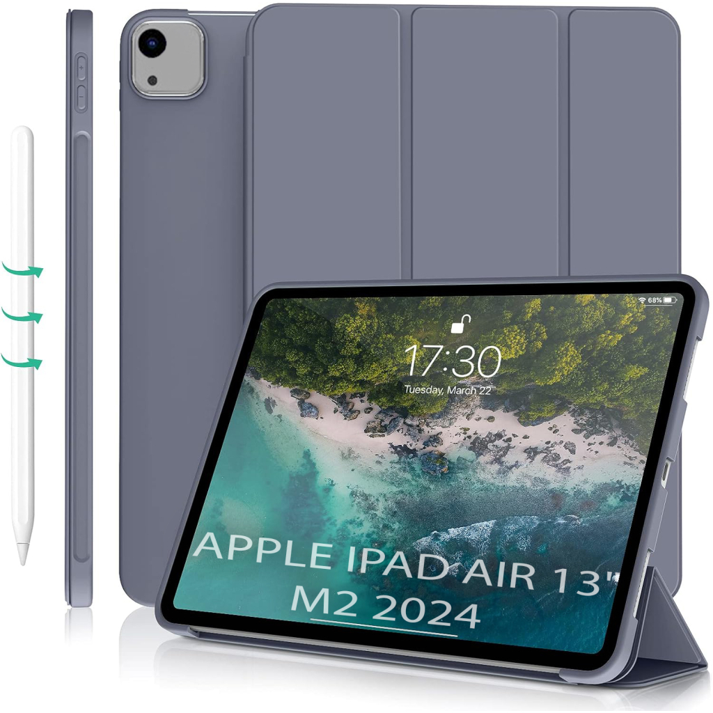 Чохол до планшета BeCover Tri Fold Soft TPU Silicone Apple iPad Air 13" M2/M3 (2024/2025) Purple (711743) - зображення 1