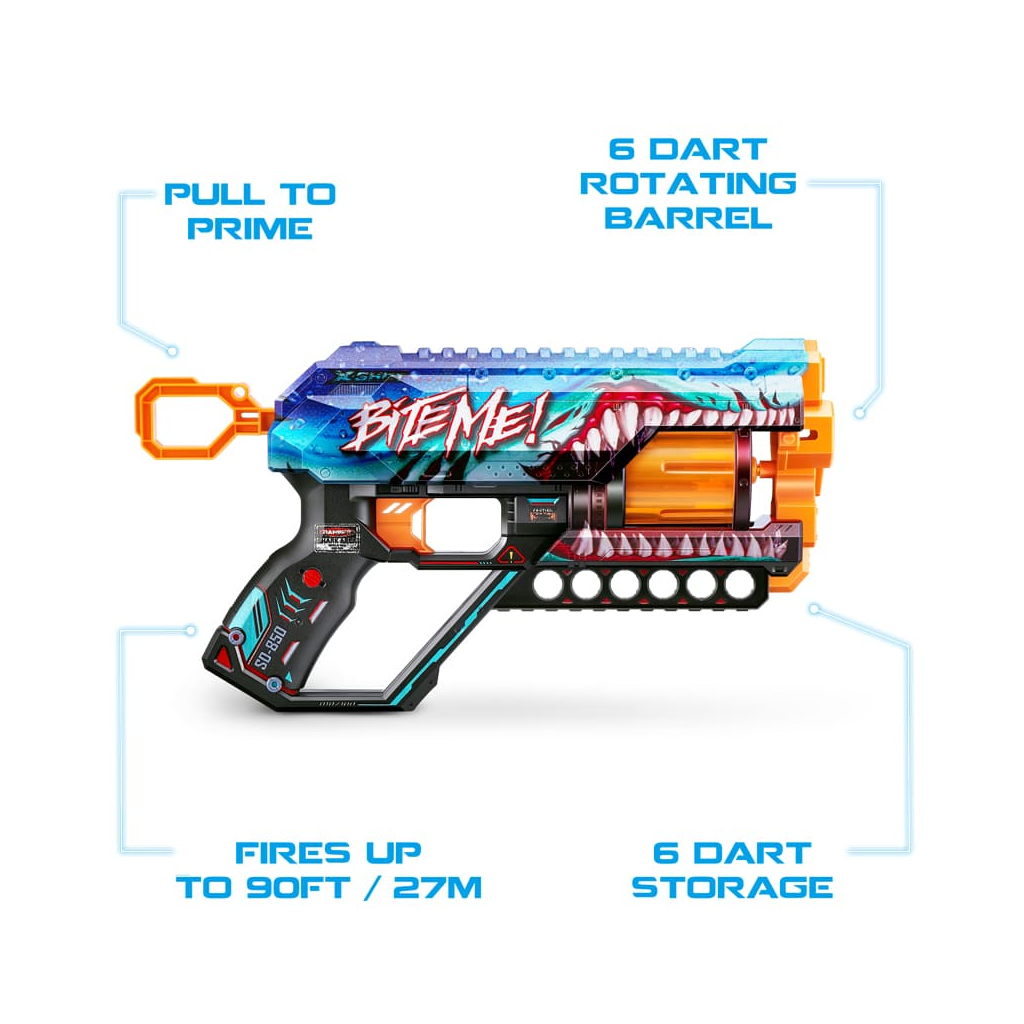 Іграшкова зброя Zuru X-Shot Швидкострільний бластер Skins Griefer Shark Thrasher (12 патронів) (36561В) - зображення 4