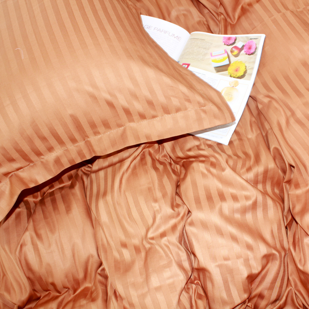 Постільна білизна MirSon Satin Stripe 30-0005 Brown 160х220 Сімейна (2200005249079) - зображення 5