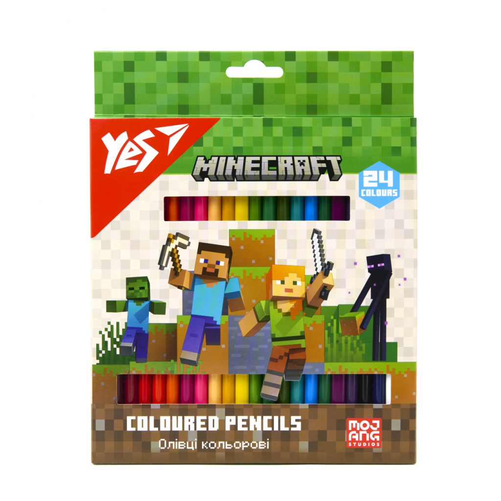 Олівці кольорові Yes Minecraft 24 кол. (290770) - зображення 1