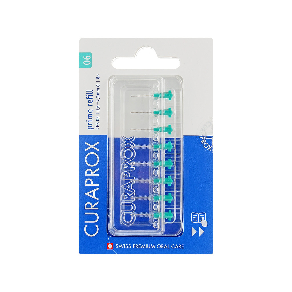 Щітки для міжзубних проміжків Curaprox Prime Refill CPS 06 D 0.6 - 2.2 мм Без тримача 8 шт. (7612412426519) - зображення 1