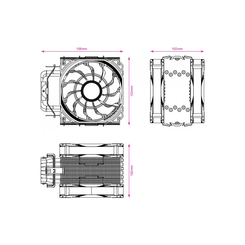 Кулер до процесора 2E GAMING AIR COOL (2E-AC120D6-ARGB) - зображення 11