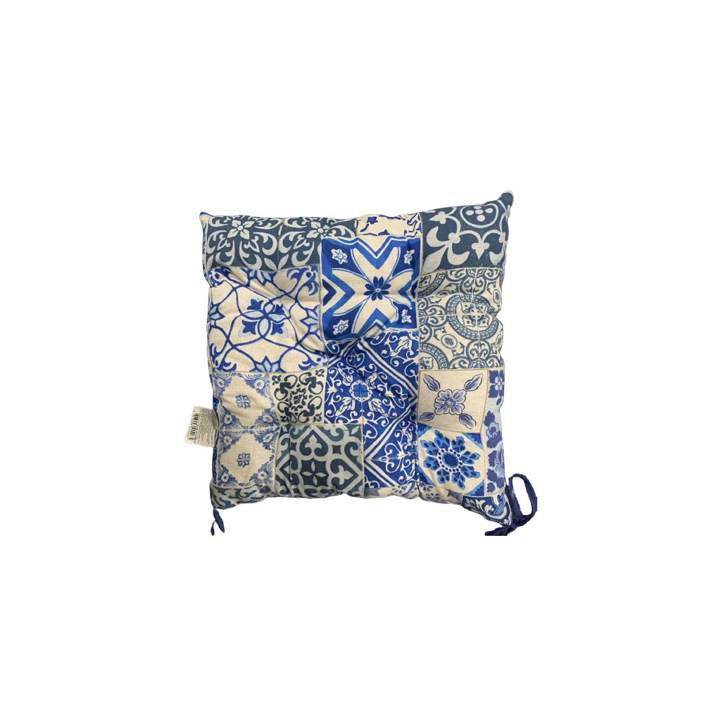 Подушка на стілець Прованс Фреска синя 40х40 см (028337) - зображення 1