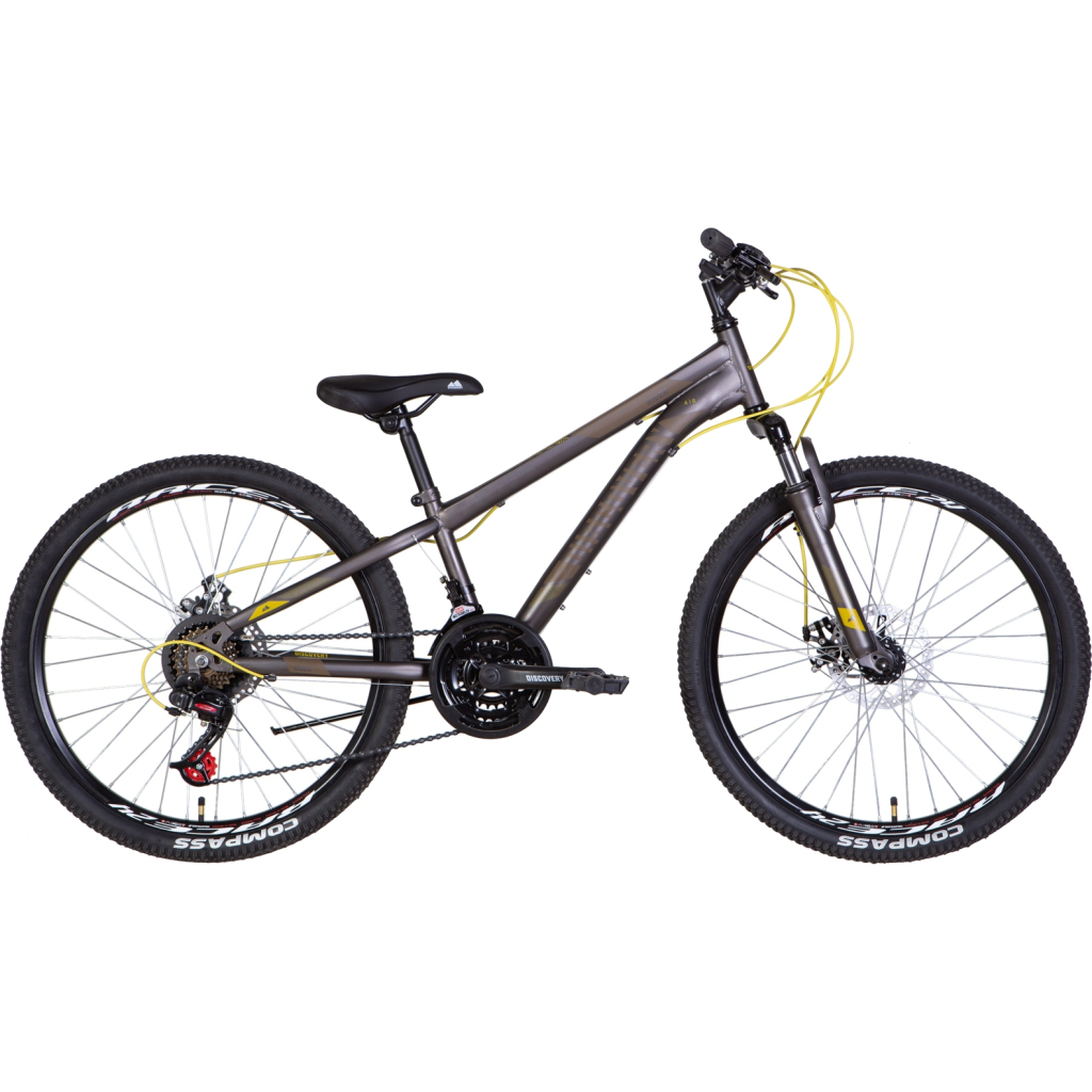 Велосипед Discovery 24" Rider AM DD рама-11,5" 2022 Grey/Yellow (OPS-DIS-24-308) - зображення 1