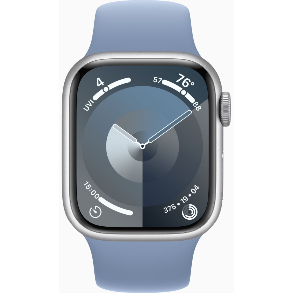 Смарт-годинник Apple Watch Series 9 GPS 41mm Silver Aluminium Case with Storm Blue Sport Band - S/M (MR903QP/A) - зображення 1