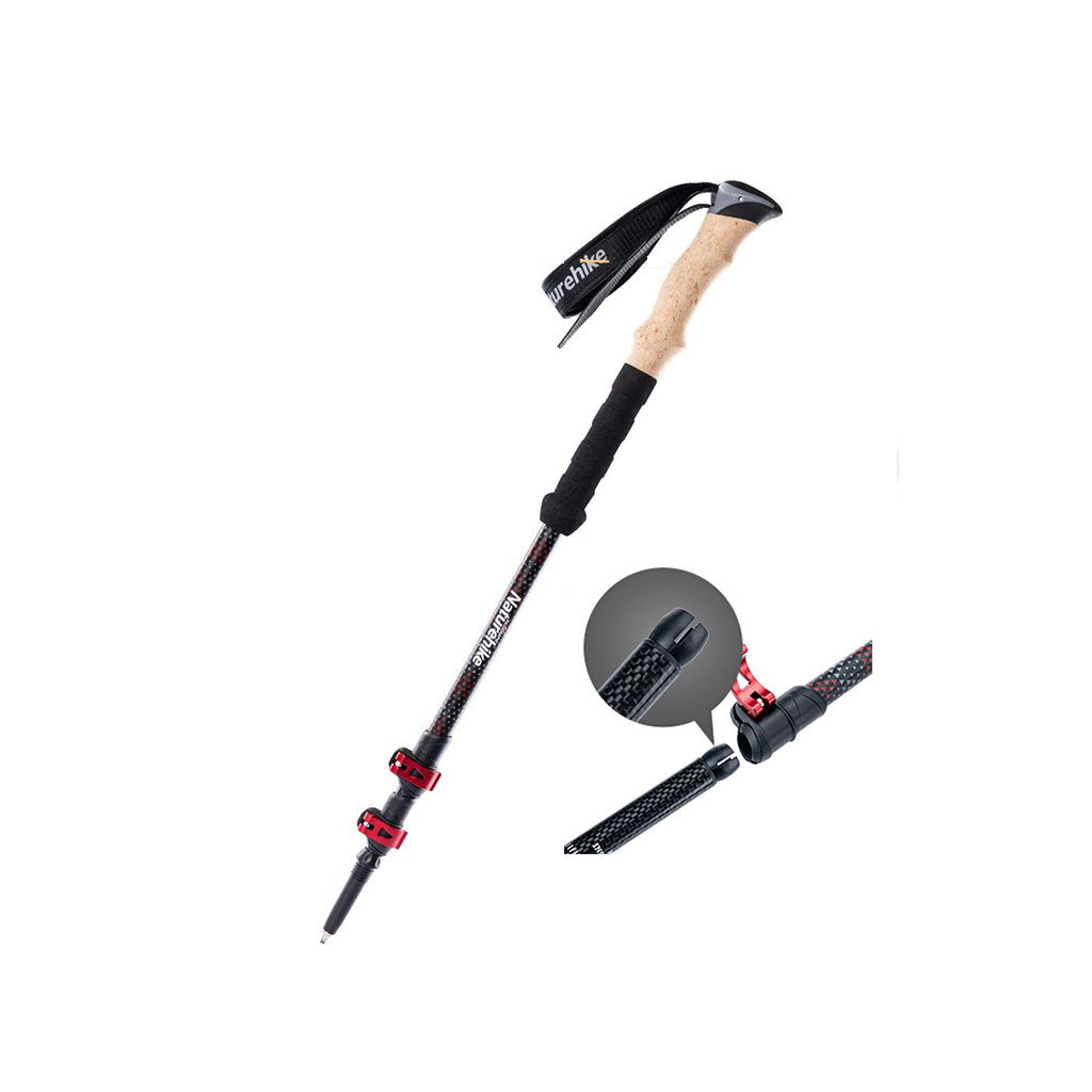 Трекінгові палиці Naturehike NH20DS003 135 см чорний/червоний 1 шт (6976023924699) - зображення 1