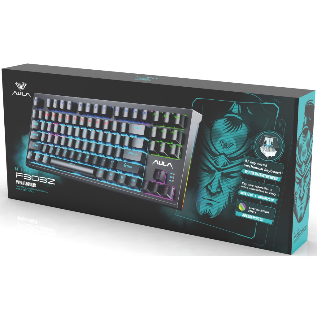 Клавіатура Aula F3032 Keycaps Plus 21 Dark Yellow Keys KRGD Red USB UA Black (6948391204673) - зображення 3