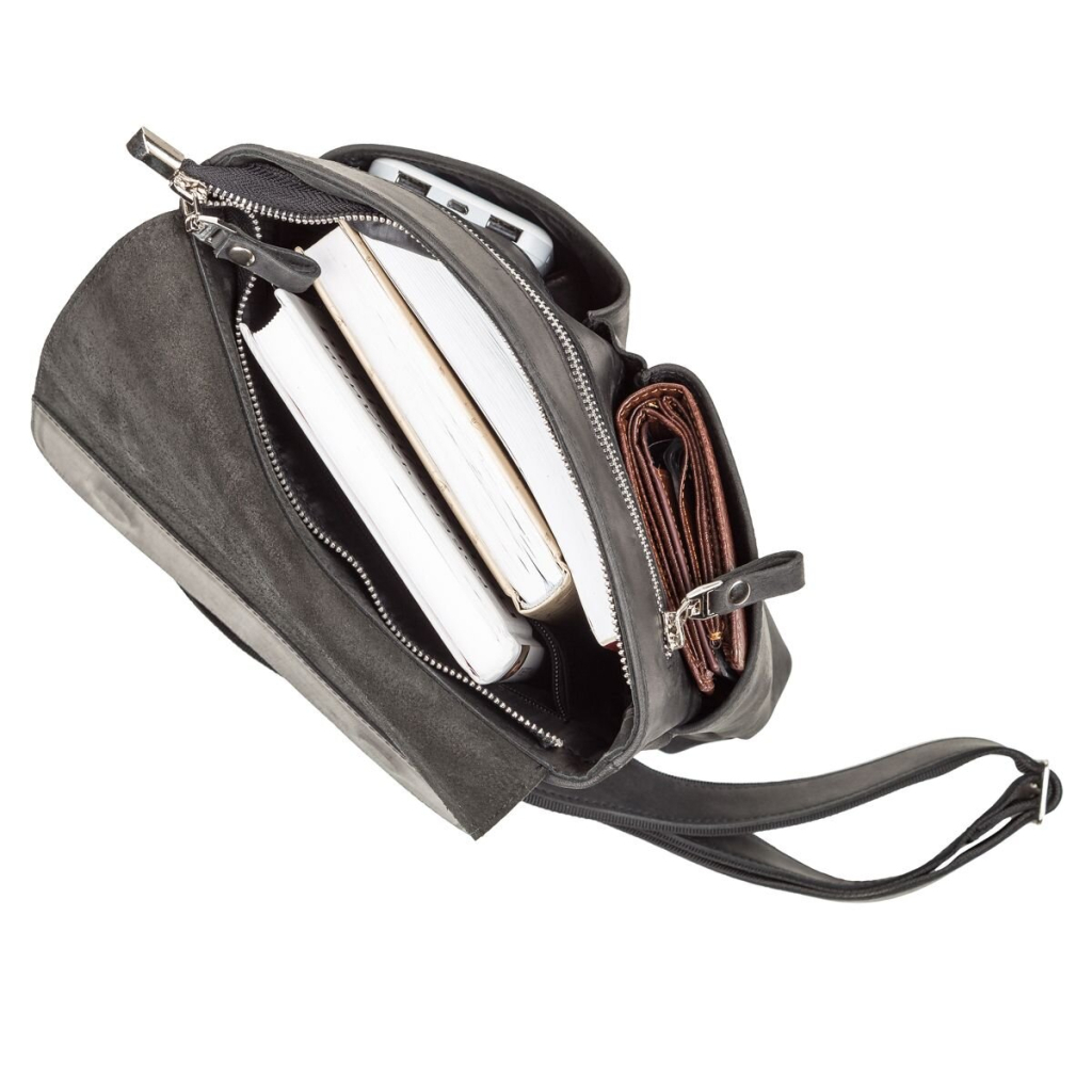 Сумка Shvigel З вінтажної шкіри Чорна (11078) - зображення 6