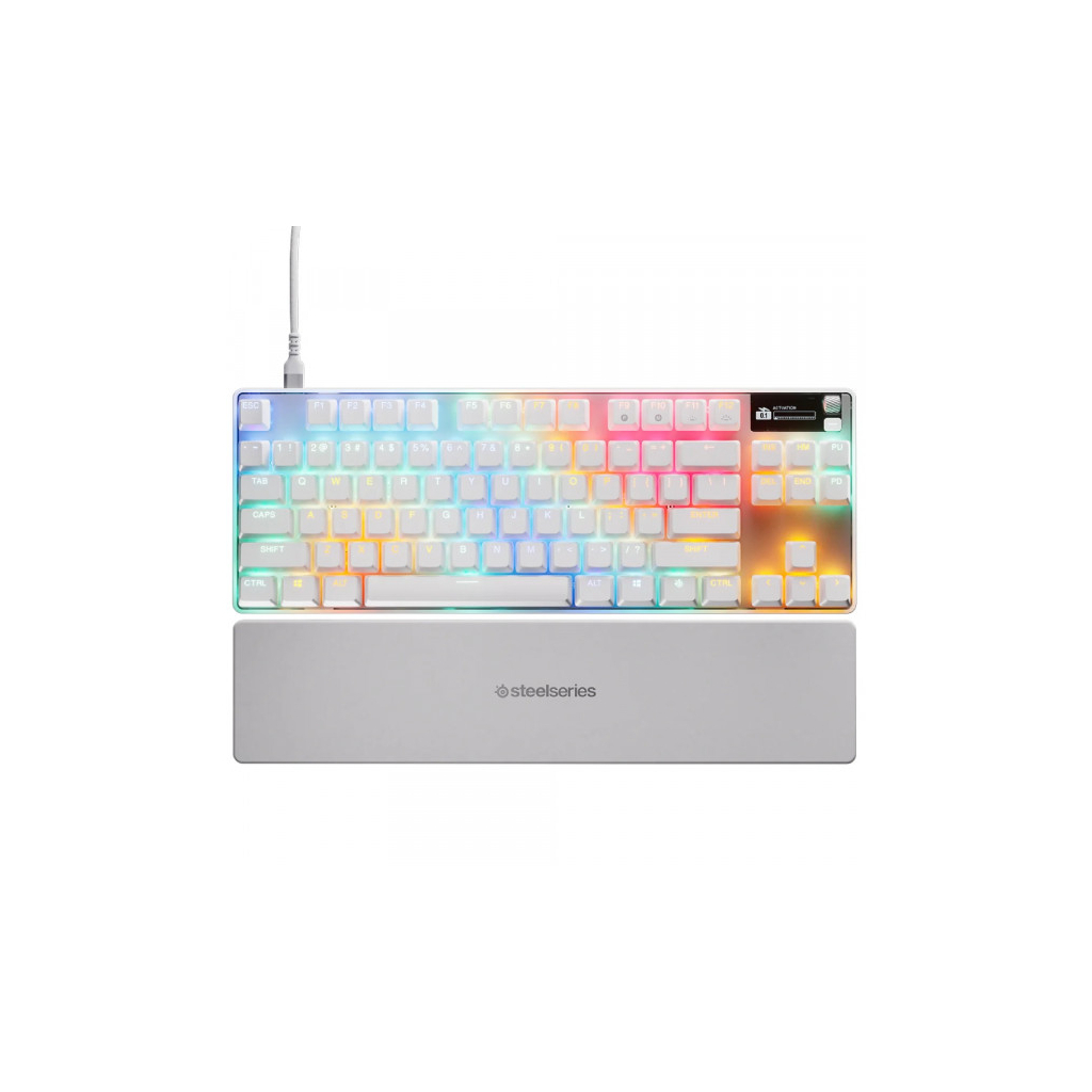 Клавіатура SteelSeries Apex Pro TKL Gen 3 HyperMagnetic OmniPoint 3.0 OLED USB UA White (64898) - зображення 6