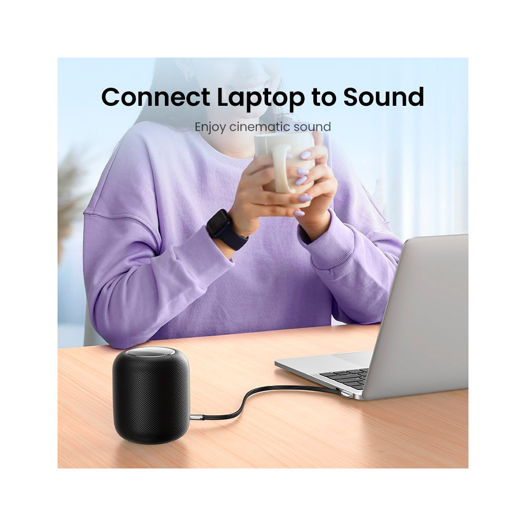 Кабель мультимедійний 3.5mm M to 3.5mm M 0.5m AV119 black Ugreen (10732) - picture 9