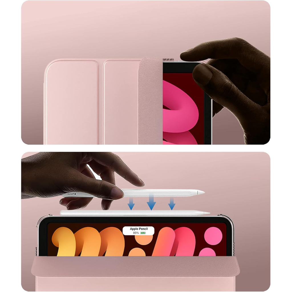 Чохол до планшета BeCover Tri Fold Hard Apple iPad Mini 7 2024 Rose Gold (712456) - зображення 4