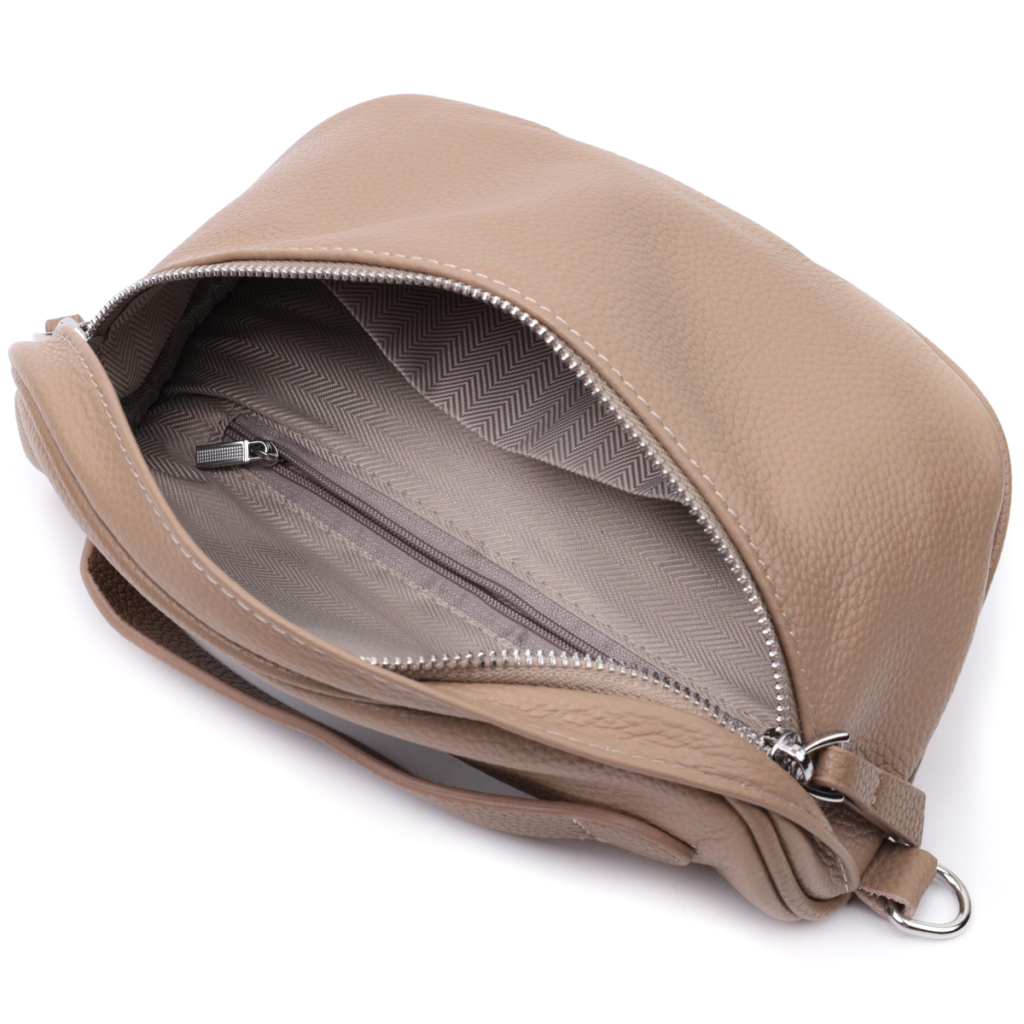 Сумка Vintage Через плече з натуральної шкіри Бежева (22657) - зображення 9