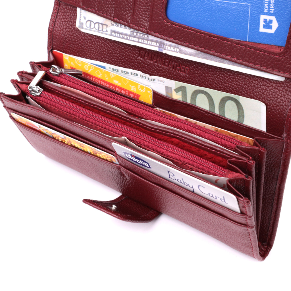 Гаманець ST Leather З натуральної шкіри Бордовий (22550) - зображення 7