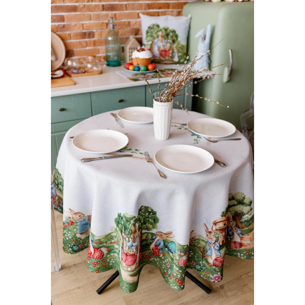 Скатертина Прованс гобеленова Галявина D-136 см (034135) - зображення 2