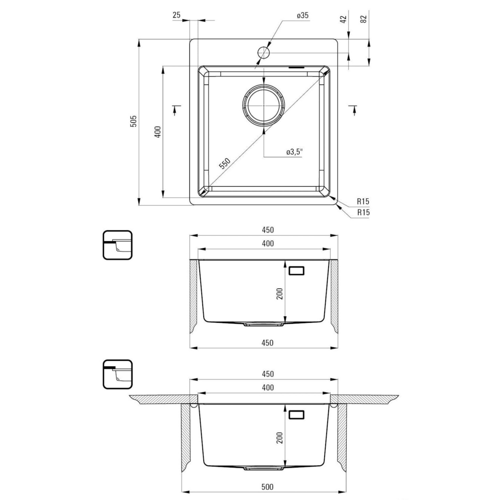 Мийка кухонна Deante Olfato ZPO_010A + зміш. BQO_F72M (ZPOE010A) - изображение 14