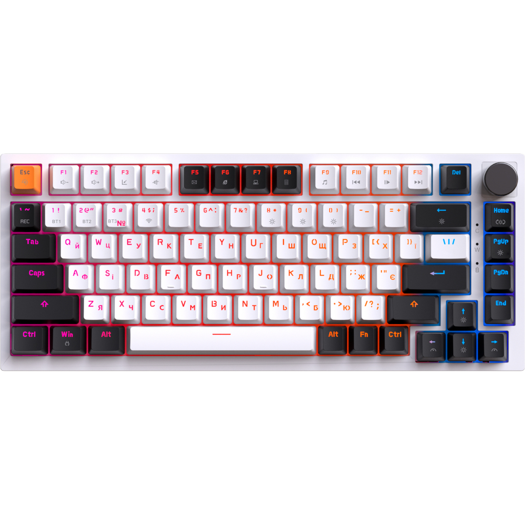 Клавіатура GamePro Asgard Valhalla MK160W Pro 75 RGB Wireless/Bluetooth/USB White (MK160W Pro) - зображення 2