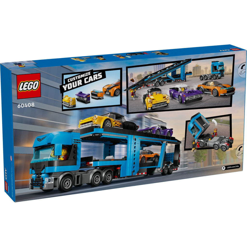 Конструктор LEGO City Вантажівка-транспортер зі спортивними авто (60408) - зображення 8