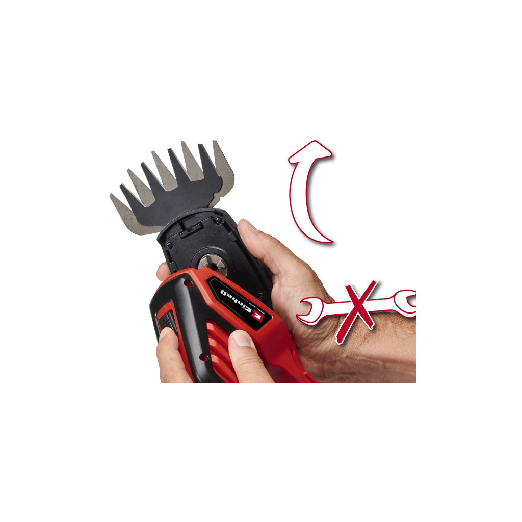 Кущоріз Einhell GE-CG 18/100 Li T - Solo, 18В, PXC, леза 100/200 мм, телескоп. ручка, 0.7 кг (без АКБ та ЗП) (3410310) - зображення 6