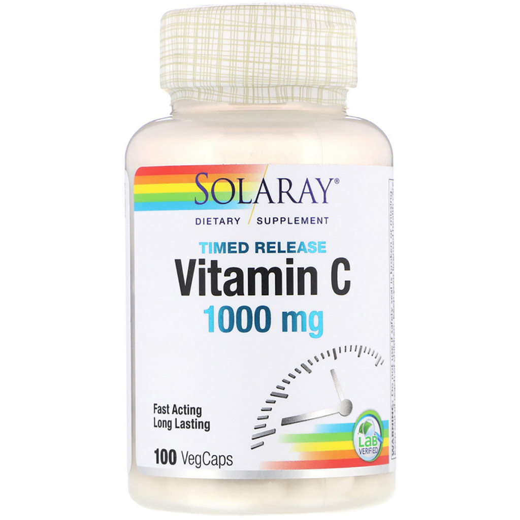 Вітамін Solaray Вітамін С двофазним Вивільнення, Vitamin C, 1000 мг, 100 ка (SOR-04450) - зображення 1