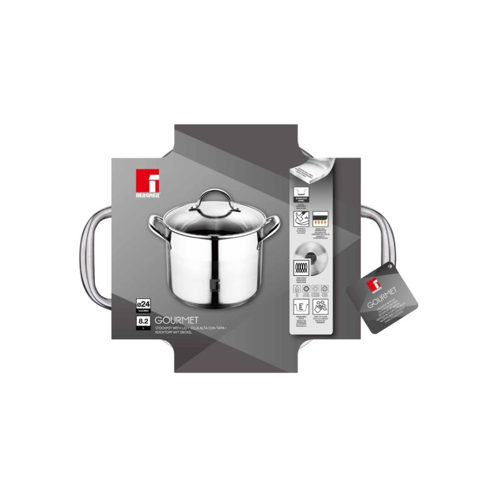 Каструля Bergner Gourmet, висока з кришкою 8.2 л (BG-6504) - зображення 2