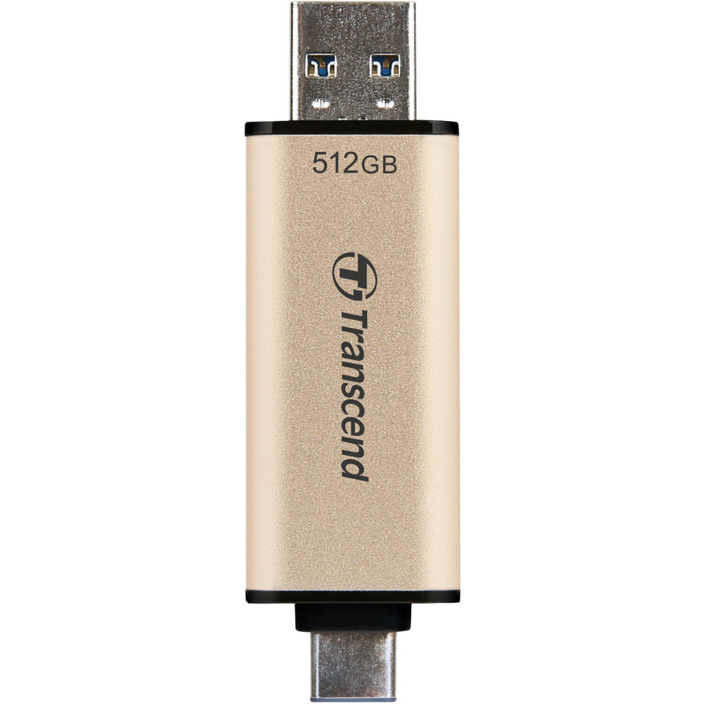 USB флеш накопичувач Transcend 512GB JetFlash 930C Gold-Black USB 3.2/Type-C (TS512GJF930C) - зображення 1