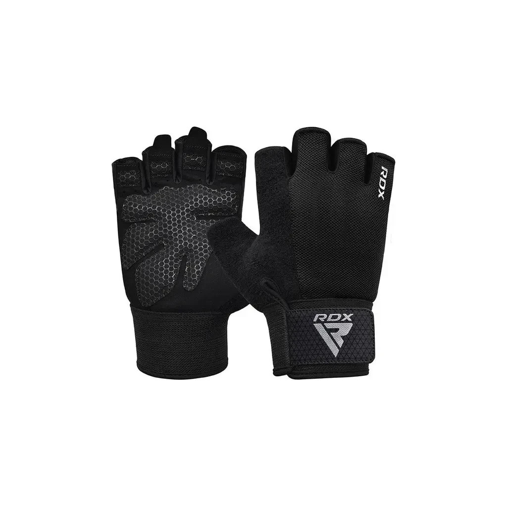 Рукавички для фітнесу RDX W1 Half Black Plus XL (WGA-W1HB-XL+) - зображення 1
