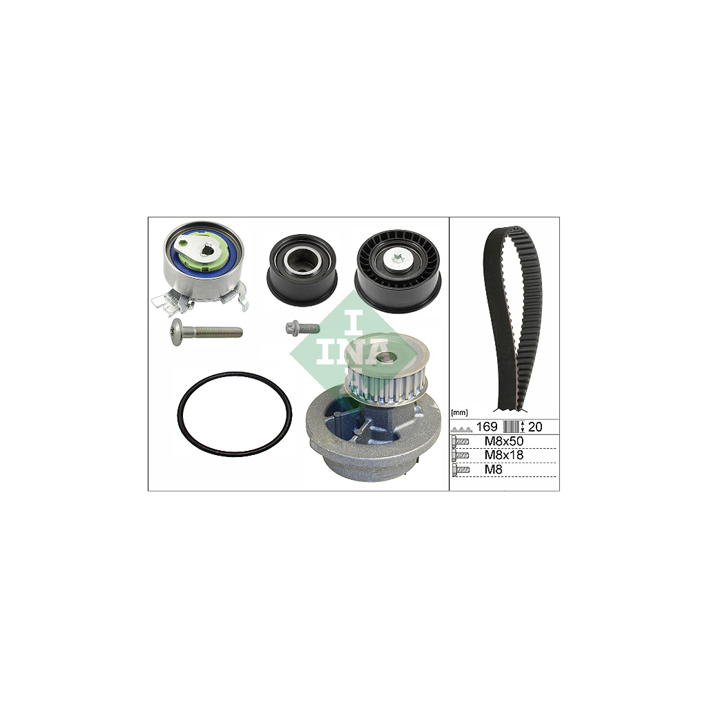 Комплект ременя ГРМ з помпой INA 530 0078 30 - зображення 1