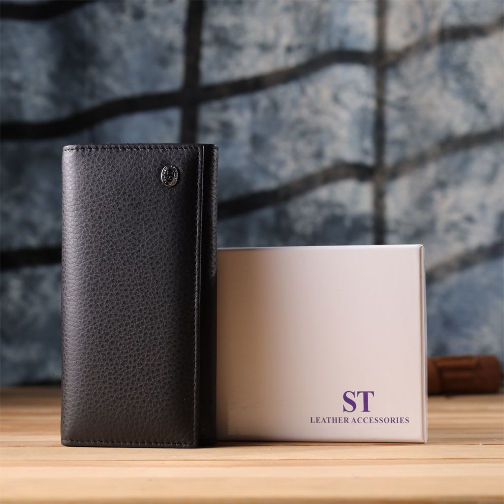 Гаманець ST Leather З натуральної шкіри Чорний (23084) - зображення 11
