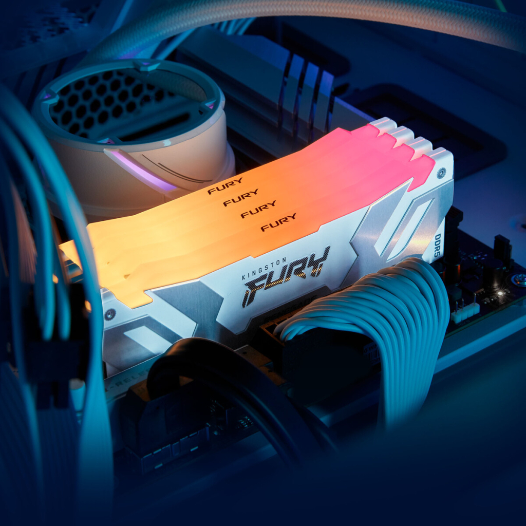 Модуль пам'яті для комп'ютера DDR5 64GB (2x32GB) 6000 MHz Renegade RGB White XMP Kingston Fury (ex.HyperX) (KF560C32RWAK2-64) - зображення 7