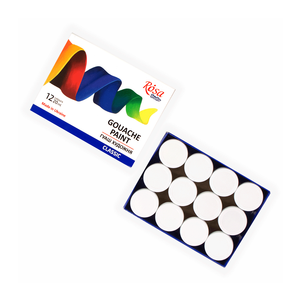 Гуашеві фарби Rosa Studio Classic 12 кольорів по 20 мл (4823098527039) - изображение 6