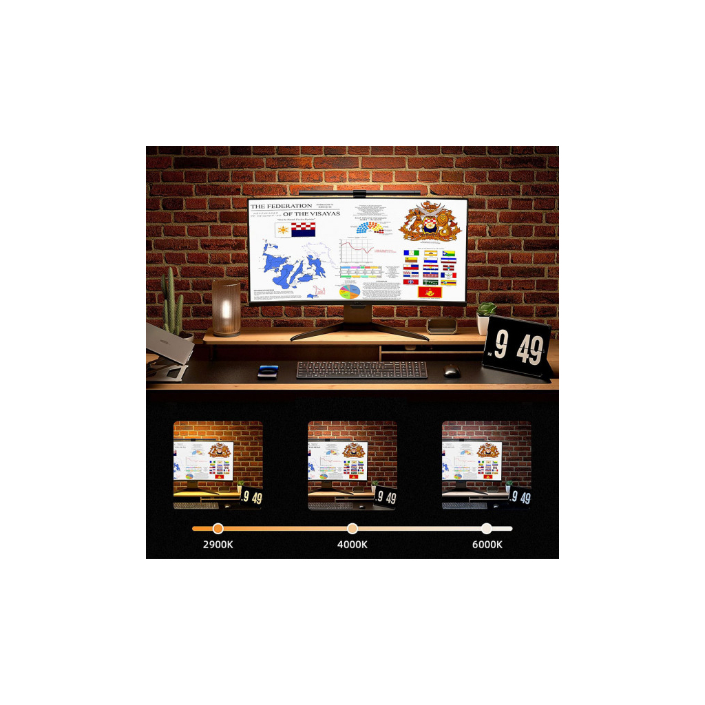 Настільна лампа Choetech Monitor backlight + Elesense backlight, 90+48 LED, 7W (E1132-GY) - зображення 4