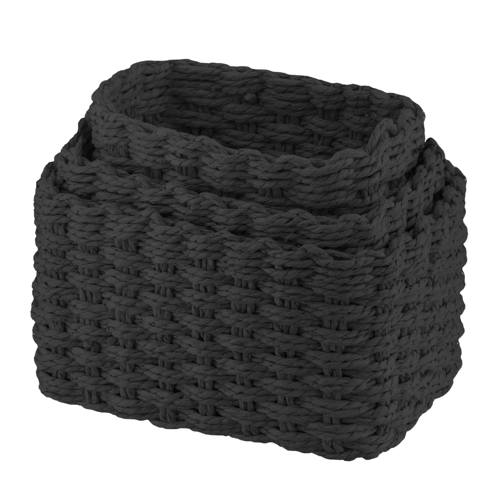 Кошик для зберігання Ardesto Prestigio Плетені Чорні 3 шт. 3.3 / 2.2 / 1.4 л (ARHC2505BL) - зображення 2