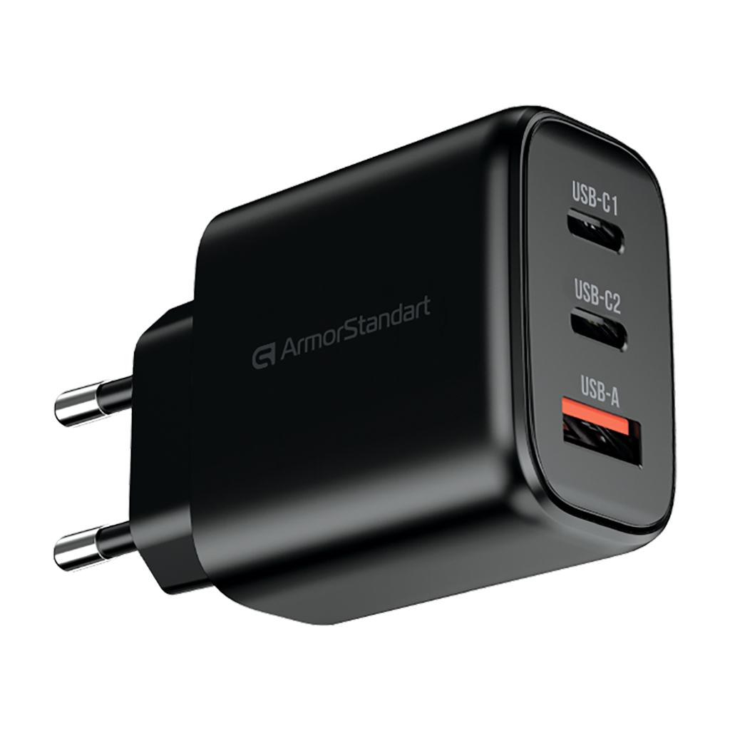 Зарядний пристрій Armorstandart ARP-621 Resolute Power USB-C 65W GaN Black (ARM70023) - зображення 1
