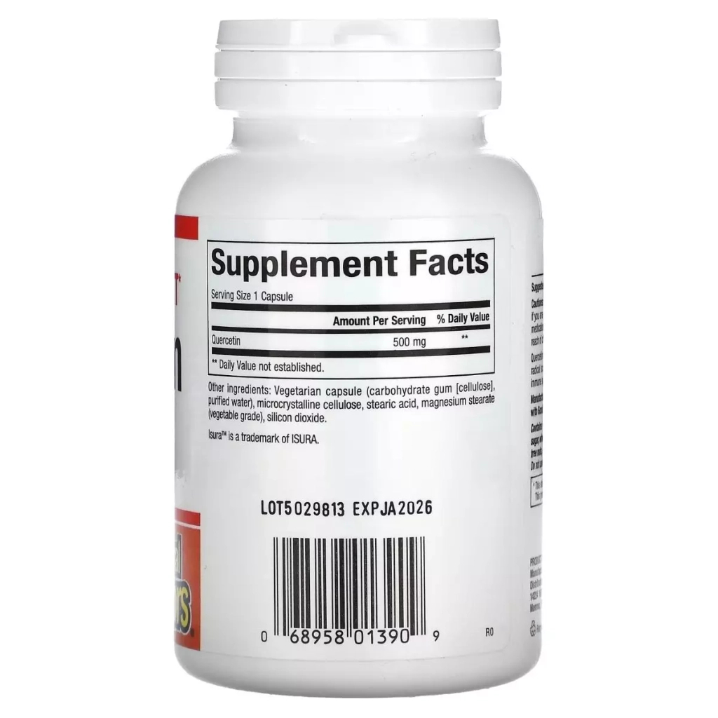 Вітамінно-мінеральний комплекс Natural Factors Кверцетин, 500 мг, Quercetin, 60 вегетаріанських капсул (NFS01390) - зображення 2