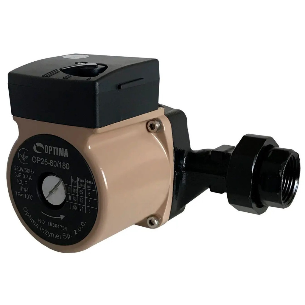 Циркуляційний насос Optima OP25-60-180, G 1 1/4", 10 бар, 180мм, 110Вт, 230В (8158) - зображення 6