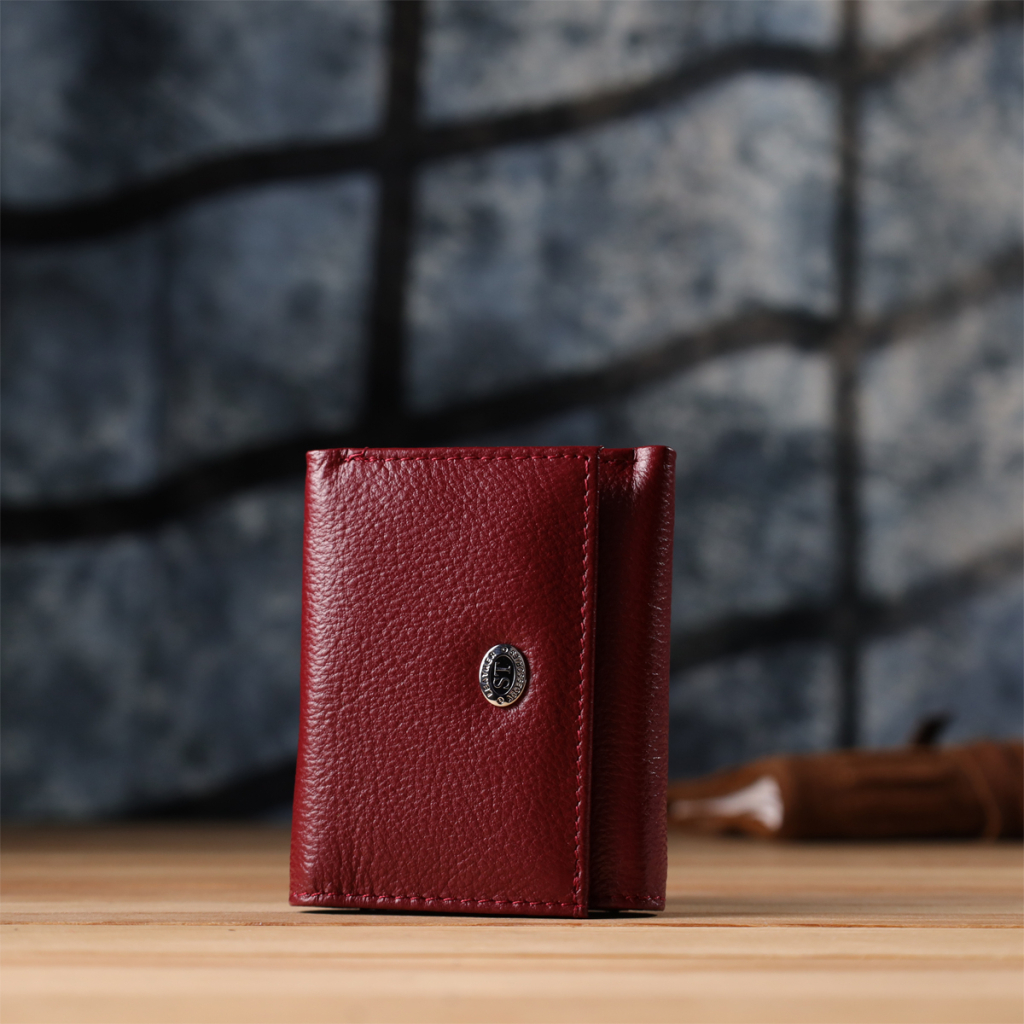 Гаманець ST Leather З натуральної шкіри Бордовий (23082) - зображення 9
