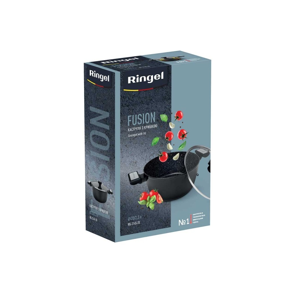 Каструля Ringel Fusion Black 2.3 л із кришкою (RG-2145-20) - зображення 5