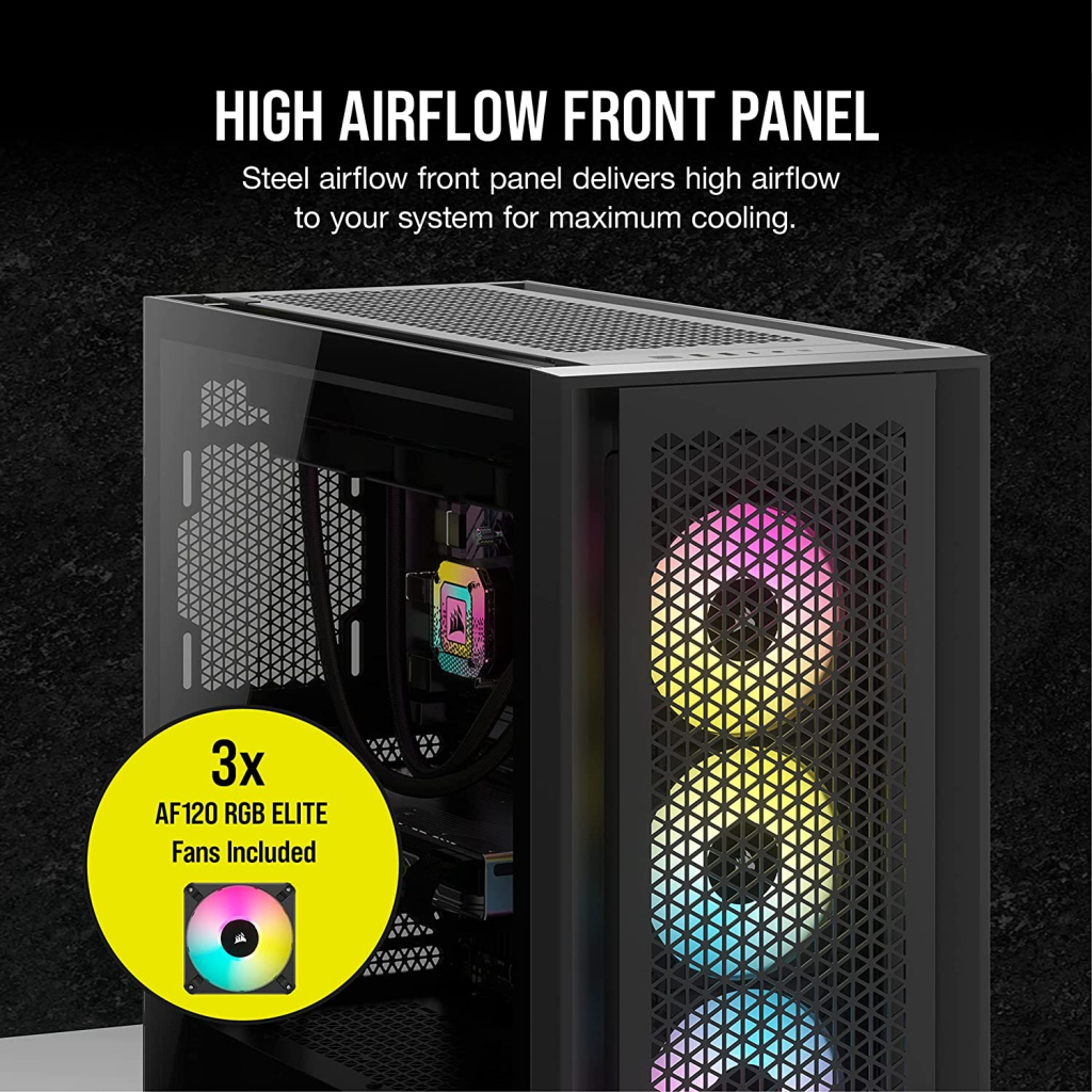 Корпус Corsair iCUE 5000D RGB AirFlow Tempered Glass Black (CC-9011242-WW) - зображення 6