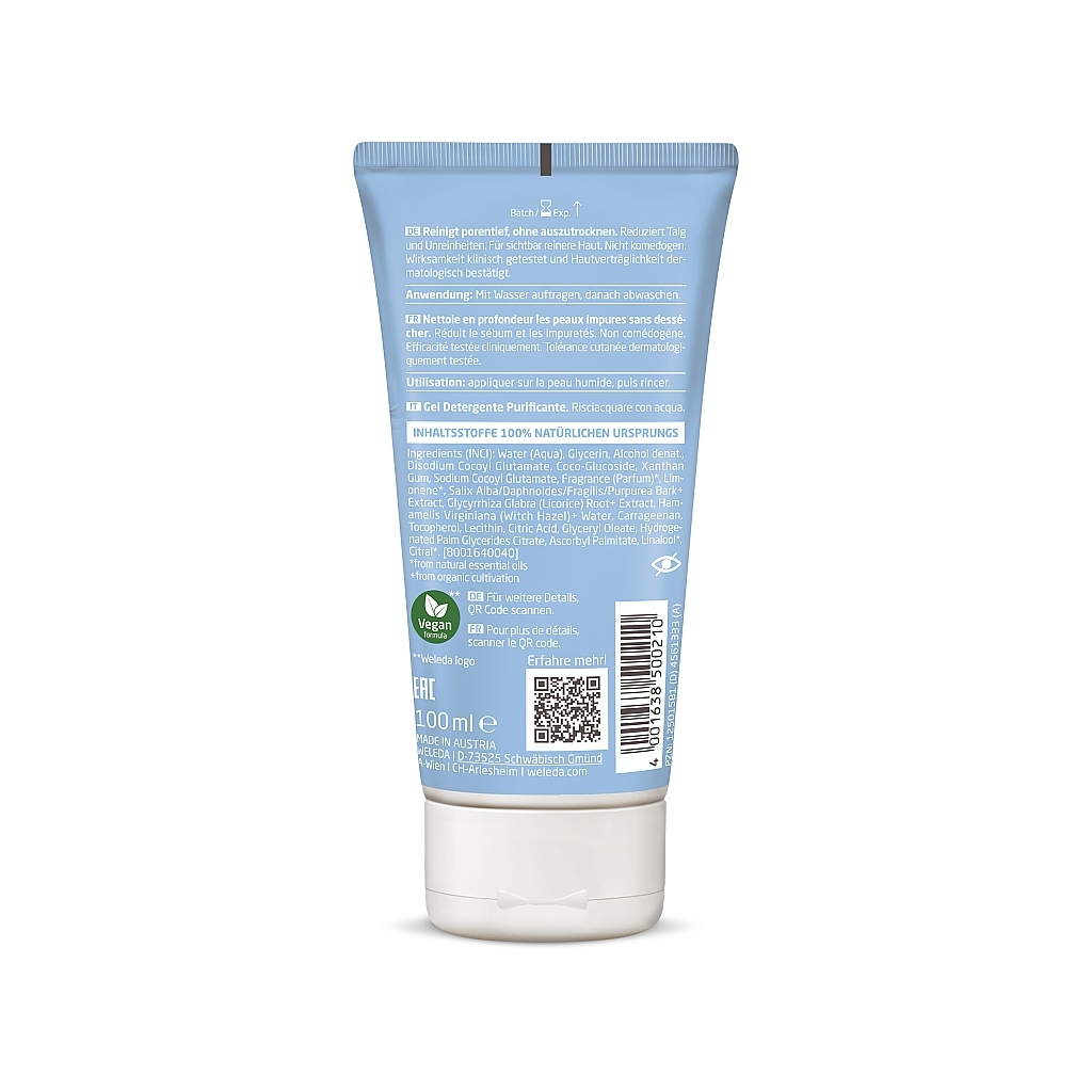 Гель для вмивання Weleda Для жирної, комбінованої й проблемної шкіри 100 мл (3401360192546) - изображение 2