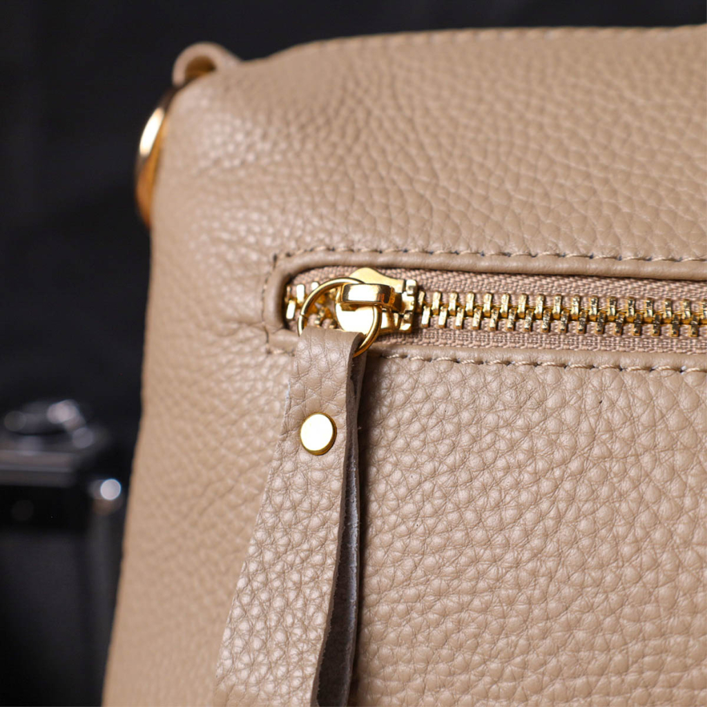 Сумка Vintage Жіноча через плече з натуральної шкіри Бежева (22084) - зображення 10