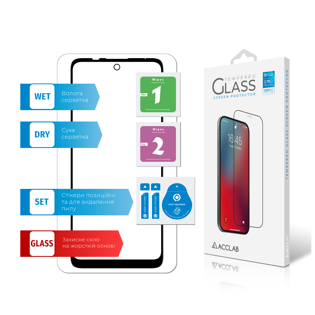 Скло захисне ACCLAB Full Glue MOTO E30/E40 Black (1283126545788) - зображення 7