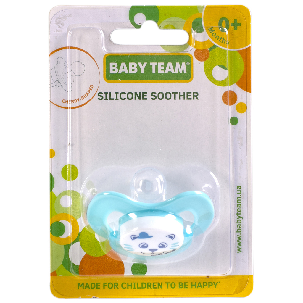 Пустушка Baby Team силіконова,класична, 0+ міс (3007_блакитний) - зображення 3