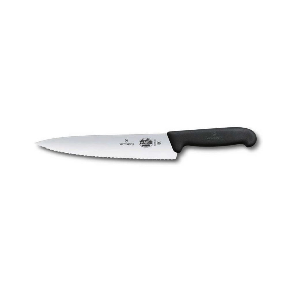 Кухонний ніж Victorinox Fibrox Carving 22 см Serrated Black (5.2033.22) - зображення 1