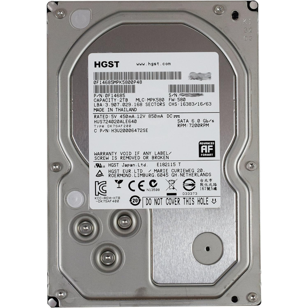 Жорсткий диск 3.5" 2TB WDC Hitachi HGST (# HUS724020ALE640 #) - зображення 2