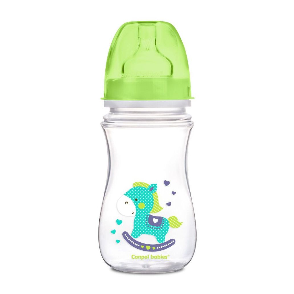 Пляшечка для годування Canpol babies Easystart Кольорові звірята 240 мл Бірюзова (35/206) - зображення 1