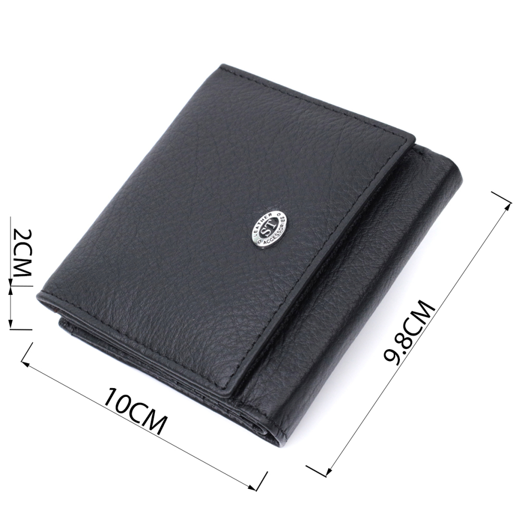 Гаманець ST Leather З натуральної шкіри Чорний (22709) - зображення 3