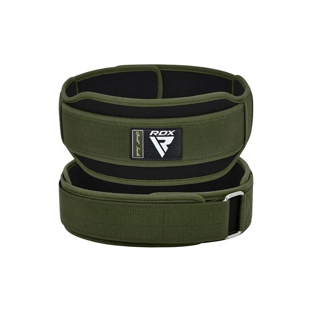 Атлетичний пояс RDX RX5 Double Belt неопреновий Army Green M (WBD-RX5AG-M) - зображення 1